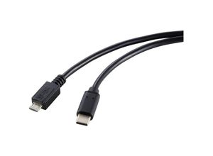 4064161255491 - USB-Kabel usb 20 usb-c® Stecker USB-Micro-B Stecker 180 m Schwarz Gesamtschirm RF-57203 - Renkforce