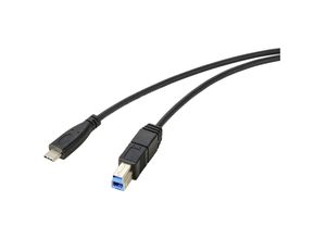 4064161255552 - USB-Kabel usb 32 Gen1 usb-c® Stecker usb-b Stecker 180 m Schwarz Gesamtschirm RF-572040 - Renkforce