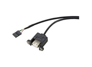 4064161257051 - USB-Kabel usb 20 Pfostenstecker 4pol usb-a Buchse 060 m Schwarz schraubbar RF-5719748 - Renkforce