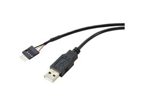 4064161257068 - USB-Kabel USB 20 Pfostenstecker 4pol USB-A Stecker 040 m Schwarz Geflechtschirm RF-571