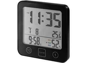 4064161258003 - Voelkner Selection - Bad und Küchenuhr mit Timer Thermo-Hygrometer digital Timer Schwarz IP54