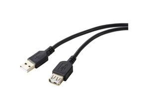 4064161258515 - USB-Kabel usb 20 usb-a Buchse usb-a Stecker 050 m Schwarz PVC-Mantel RF-5771510 - Renkforce