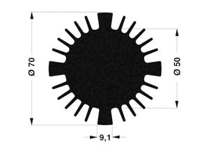 4064161261478 - 10021467 sk 570 50 sa LED-Kühlkörper 135 k w (ø x h) 70 mm x 50 mm - Fischer Elektronik