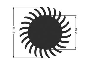 4064161264387 - 10021655 sk 584 20 sa LED-Kühlkörper 175 k w (ø x h) 105 mm x 20 mm - Fischer Elektronik