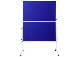 4064161314143 - Moderationstafel SP-PB-B01 (B x H) 1250 mm x 1850 mm Filz Blau zusammenklappbar Inkl Rollen beidseitig verwendbar SP-12058196