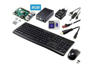 4064161317687 - TRU COMPONENTS Pro Set Raspberry Pi® 5 B 8 GB 24 GHz inkl Netzteil inkl Gehäuse inkl Kühlkörper inkl HDMI™-Kabel inkl Tastatur inkl Maus