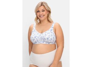 4064162061923 - Große Größen Entlastungs-BH ohne Bügel mit Druck blau bedruckt Gr115G