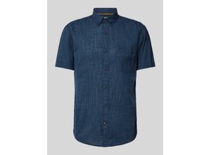 4064478754564 - Freizeithemd Regular-Fit Kurzarm Button-Down-Kragen für Herren blau L