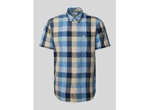 4064478802524 - Freizeithemd Regular Fit Kurzarm Button-Down-Kragen für Herren blau XL