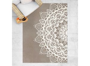 4064492249770 - Micasia - Vinyl-Teppich - Mandala Illustration shabby weiß beige - Hochformat 43 Größe HxB 60cm x 45cm