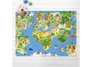 4064492277636 - Vinyl-Teppich - Great and funny Worldmap - Querformat 34 Größe HxB 45cm x 60cm