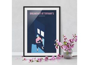 4064492315901 - Micasia - Bild mit Rahmen - Filmposter Breakfast at Tiffany´s Größe HxB 24cm x 18cm Rahmen Schwarz