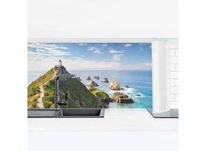 4064493121068 - Micasia - Küchenrückwand - Nugget Point Leuchtturm und Meer Neuseeland Größe HxB 40x140cm Material Magnetisch