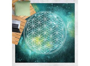 4064493860264 - Micasia - Vinyl-Teppich - Blume des Lebens im Licht der Sterne - Quadrat 11 Größe HxB 120cm x 120cm