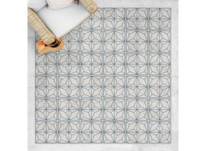 4064493867188 - Micasia - Vinyl-Teppich - Fliesenmuster Stern Geometrie graublau - Quadrat 11 Größe HxB 40cm x 40cm