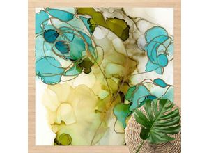 4064493928421 - Micasia - Vinyl-Teppich - Blumenfacetten in Aquarell - Quadrat 11 Größe HxB 120cm x 120cm