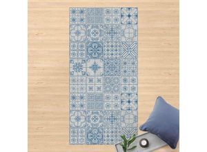 4064493948344 - Vinyl-Teppich - Fliesenmuster Coimbra blau - Hochformat 21 Größe HxB 80cm x 40cm