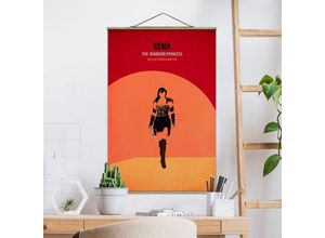 4064494211874 - Micasia - Stoffbild mit Posterleisten - Filmposter Xena - Hochformat 32 Größe HxB 525cm x 35cm Material Eiche