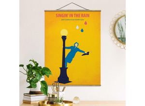 4064494461262 - Stoffbild mit Posterleisten - Filmposter Singing in the rain - Hochformat 43 Größe HxB 465cm x 35cm Material Eiche