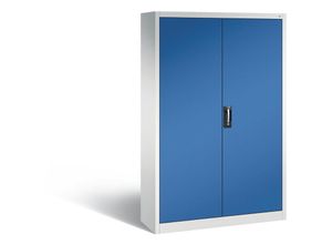 4064615115807 - C+p Möbelsysteme - c+p Büro-Drehtürenschrank Acurado HxBxT 195x120x40cm Lichtgrau Enzianblau - Enzianblau