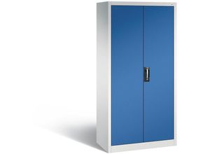 4064615115944 - C+P Werkstattschrank mit 4 Schubladen HxBxT 195x93x50cm Lichtgrau Enzianblau