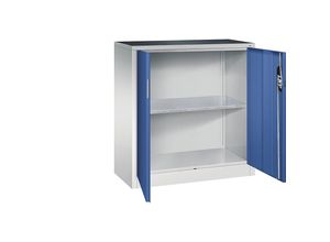 4064615134501 - Werkstatt-Beistellschrank mit Flügeltüren Breite x Tiefe 930 x 400 mm lichtgrau   enzianblau