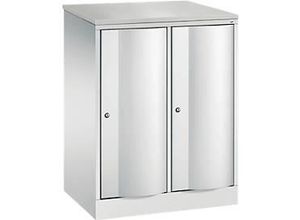 4064615384913 - Garderobenschrank Resisto 2 Abteile 2 Fächer B 772 x T 540 x H 1077 mm Lichtgrau