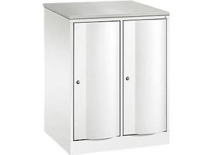 4064615385613 - Garderobenschrank Resisto 2 Abteile 2 Fächer B 772 x T 640 x H 1077 mm Verkehrsweiß