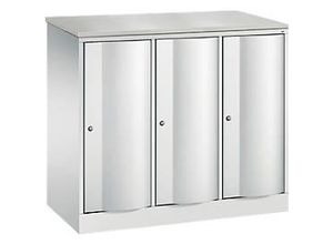 4064615386474 - Garderobenschrank Resisto 3 Abteile 3 Fächer B 1148 x T 540 x H 1077 mm Lichtgrau