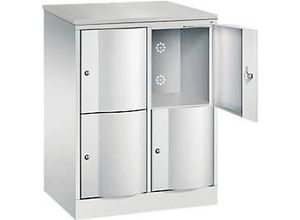 4064615388027 - Schließfachschrank Resisto 2 Abteile 4 Fächer B 772 x T 540 x H 1077 mm Lichtgrau