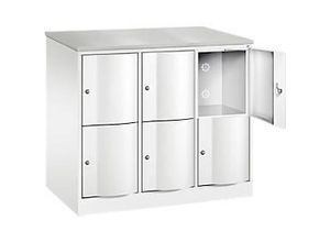 4064615390259 - Schließfachschrank Resisto 3 Abteile 6 Fächer B 1148 x T 640 x H 1077 mm Verkehrsweiß