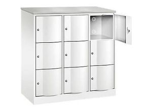 4064615392796 - Schließfachschrank Resisto 3 Abteile 9 Fächer B 1148 x T 540 x H 1255 mm Verkehrsweiß