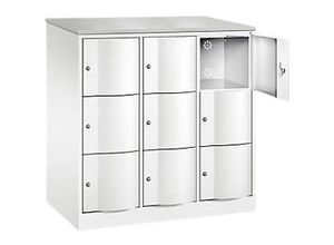 4064615393311 - Schließfachschrank Resisto 3 Abteile 9 Fächer B 1148 x T 640 x H 1255 mm Verkehrsweiß