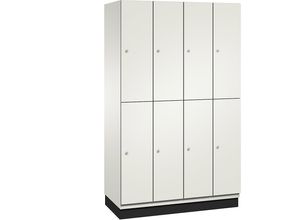 4064615435578 - Doppelstock-Spind Cambio 4 Abteile Korpus reinweiß Tür weiß C+P 4064615435578 - Doppelstock-Spind Cambio 4 Abteile Korpus reinweiß Tür weiß C+P