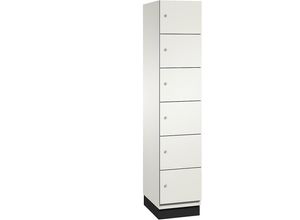 4064615507350 - 6er-Schließfachschrank Cambio 1 Abteil reinweiß weiß HPL-Tür B 400 mm 6 Fächer C+P 4064615507350 - 6er-Schließfachschrank Cambio 1 Abteil reinweiß weiß HPL-Tür B 400 mm 6 Fächer C+P