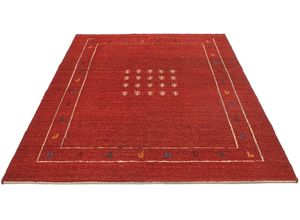 4064616027451 - Wollteppich MORGENLAND Gabbeh Teppich handgeknüpft rot Teppiche Gr B L 146 cm x 194 cm 18 mm 283 m² 1 St rot Gabbehteppich Schurwollteppiche handgeknüpft