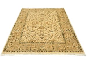 4064616028380 - Wollteppich MORGENLAND Ziegler Teppich handgeknüpft beige Teppiche Gr B L 124 cm x 181 cm 8 mm 224 m² 1 St beige Zieglerteppich Ziegler-Teppiche