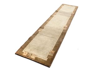 4064616054174 - Wollteppich MORGENLAND Nepal Teppich Mumbai Teppiche Gr B L 85 cm x 200 cm 18 mm 17 m² 1 St beige Nepalteppich Nepal-Teppiche handgeknüpft