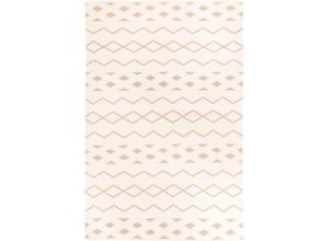 4064616073854 - Wollteppich MORGENLAND Kelim Teppich - Trendy Miami rechteckig Teppiche Gr B L 140 cm x 200 cm 7 mm 28 m² 1 St braun Schurwollteppiche Wendeteppich