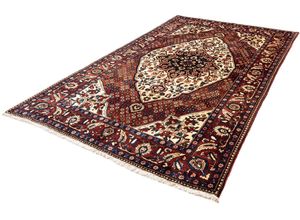 4064616219030 - Wollteppich MORGENLAND Sharbabak Medaillon 216 x 165 cm Teppiche Gr B L 165 cm x 216 cm 10 mm 356 m² 1 St rot Orientalische Muster Handgeknüpft