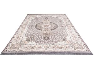 4064616318757 - Orientteppich MORGENLAND Raha Teppiche Gr B L 100 cm x 150 cm 7 mm 1 St grau Orientalische Muster Wohnzimmer Fußbodenheizung geeignet