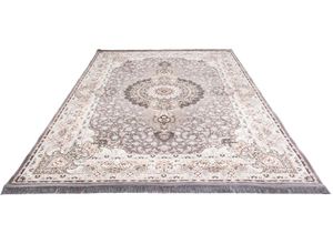 4064616318764 - Orientteppich MORGENLAND Raha Teppiche Gr B L 150 cm x 225 cm 7 mm 1 St grau Orientalische Muster Wohnzimmer Fußbodenheizung geeignet