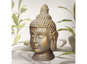 4064649011663 - Buddha Figur 745 cm Bronze aus Polyresin für Yoga Feng Shui oder Meditationsraum Innen Außen Garten Dekoration Skulptur Dekofigur Gartenfigur