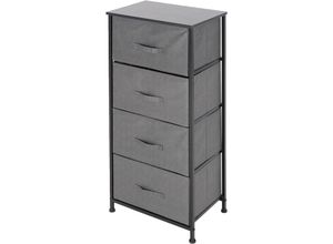 4064649031135 - Kommode mit 4 Schubladen 45x30x94 cm Grau Schwarz aus mdf und Metall Schubladenschrank Kleideraufbewahrung Sideboards für Wohnzimmer Schlafzimmer