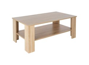 4064649044951 - Couchtisch mit Ablage 100x57x43 cm Sonama Eiche aus Holz viel Stauraum Wohnzimmertisch Beistelltisch Kaffeetisch Tisch - Ml-design