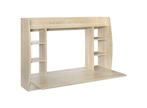 4064649049642 - Ml-design - Wandschreibtisch mit Regalelement 110x75x48 cm Sonoma-Eiche aus mdf