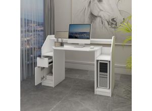 4064649049697 - Ml-design - Computertisch mit Schublade 1232 x 90 cm Weiß aus mdf