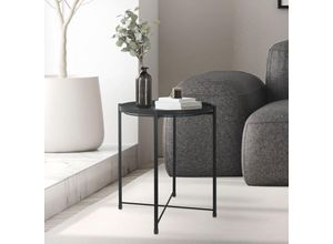 4064649117082 - Ml-design - Beistelltisch mit abnehmbarem Tablett ø 45x52 cm Dunkelgrau aus Metall stabil & standsicher Couchtisch Wohnzimmertisch Sofatisch