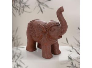 4064649119079 - Ml-design - Deko Figur Elefant 36x19x39 cm Braun Orientalische Finish witterungsbeständig für Innen & Außen Glückselefant Statue als Geschenk