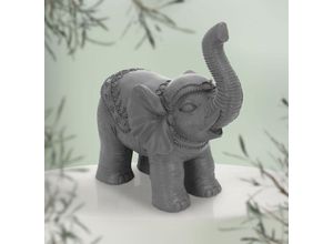 4064649119086 - Deko Figur Elefant 36x19x39 cm Grau Orientalische Finish witterungsbeständig für Innen & Außen Glückselefant Statue als Geschenk